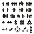 People icons. Group of employee persons. Business community. Staff members. Team web of line human. Families and workers Royalty Free Stock Photo