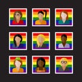 People icons with LGBT community members