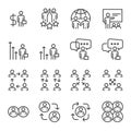 People Icons Line Work Group Team Vector, Business