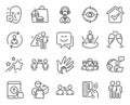 People icons set. Included icon as Augmented reality, Smile face, Face accepted signs. Vector