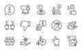 People icons set. Included icon as Delegate work, Freezing, Group. Vector