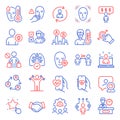 People icons set. Included icon as Dont touch, Thermometer, Ranking star. Vector
