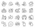 People icons set. Included icon as Engineering team, Idea, Graph chart signs. Vector