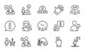 People icons set. Included icon as Leadership, Vip clients, Meeting time. Vector