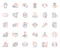 People icons set. Included icon as Like, Dont touch and Stress web elements. For website app. Vector