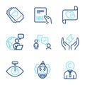 People icons set. Included icon as Safe energy, Copyrighter, Clown signs. Vector Royalty Free Stock Photo