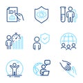 People icons set. Included icon as Security, Medical analyzes, Eye protection signs. Vector