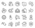 People icons set. Included icon as Smile face, Report, Algorithm signs. Vector