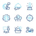 People icons set. Included icon as Success, Like, Hand washing signs. Vector