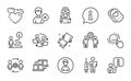 People icons set. Included icon as Teamwork process, Employees teamwork, Person. Vector