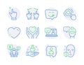 People icons set. Included icon as Touchscreen gesture, Heart, Developers chat signs. Vector