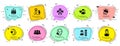 People icons set. Included icon as Meeting, Heart, Face search signs. Group, Smile, Opinion symbols. Vector