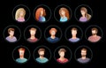 People icons. Set of vector flat heads. Avatars collection.