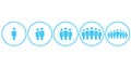 People Icons Work Group Team, Persons Crowd Symbol Simple Set in circle For Using In Web site Infographics Report, Vector Illustra