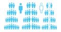 People Icons Work Group Team, Persons Crowd Symbol Simple Set For Using In Web site Infographics Report, Vector Illustration.