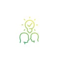 People with idea, vector icon, line style Royalty Free Stock Photo