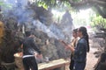 people are immolate in a temple on the first day of the lunar new year in Vietnam