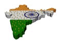People on India map flag