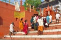 People in India on the street of Varanasi