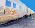 Passengers Indian Pacific train Nullarbor Plain, Australia