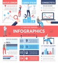 People Infographics - poster, brochure cover template