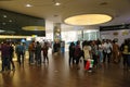 People inside Burj Khalifa megatall skyscraper in Dubai, UAE