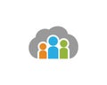 people inside cloud logo template Royalty Free Stock Photo