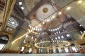 People inside grand, beautiful and old New Mosque Royalty Free Stock Photo