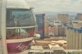 People inside High Roller giant Ferris wheel on the Las Vegas Strip