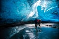 People inside the ice cave Royalty Free Stock Photo