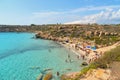 02.09.2018. People inside paradise clear torquoise blue water in Favignana island, Cala Azzura Beach, Sicily South Italy.