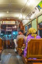 People inside a streetcar in New Orleans Royalty Free Stock Photo