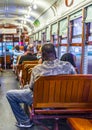 People inside a streetcar in New Orleans Royalty Free Stock Photo
