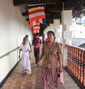 People inside the Temple of the Tooth Royalty Free Stock Photo