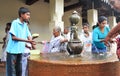 People inside the Temple of the Tooth Royalty Free Stock Photo