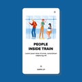 People Inside Train Passengers Traveling Vector Illustration Royalty Free Stock Photo