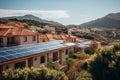 People install solar panels on their homes already installed panels are visible on the roofs