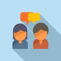 People interaction icon flat vector. Digital social Royalty Free Stock Photo