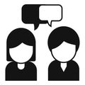 People interaction icon simple vector. Digital social Royalty Free Stock Photo