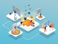People Interface Isometric Composition