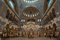 People in the interior of The Naval Cathedral of St Nicholas. Kronstadt. Russia Royalty Free Stock Photo