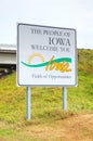 The People of Iowa Welcome You sign Royalty Free Stock Photo