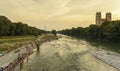 People on Isar river, Munich, Germany