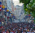 People on Istiklal Avenue (Istanbul, Turkey) Royalty Free Stock Photo