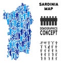 People Italian Sardinia Island Map