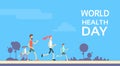 People Jogging Sport Family Fitness Run Training World Health Day