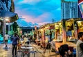 BANGKOK, THAILAND - 10 November, 2017: People joined foodtruck event in the night, happy to buying food, meeting friends, waiting Royalty Free Stock Photo