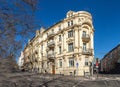 people at Kaiser Friedrich Ring - engl: King Friedrich circle - with its old scenic facade of the 19th century in classicistic and