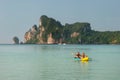 People kayaking at Ao Loh Dalum on Phi Phi Don Island, Krabi Pro Royalty Free Stock Photo