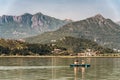 People kayaking on the lake Skadar in Montenegro